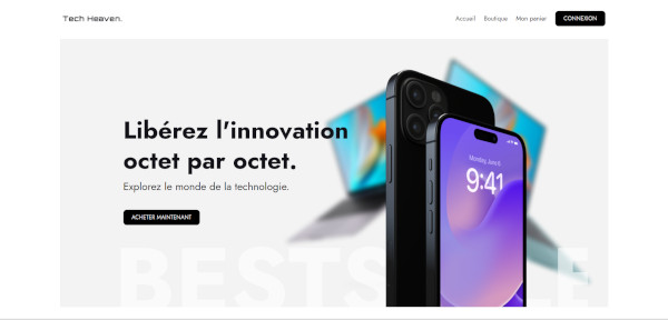 Capture d'écran du projet "Tech Heaven"